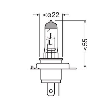 Osram H4 Halogen Lamp 12V 60/55W P43t Night Breaker 200