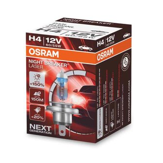 Osram H4 Halogen Lamp 12V 60/55W P43t Night Breaker Laser