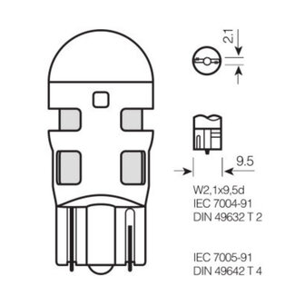 Osram W5W W2.1x9.5d LED Retrofit Blue Set 12 volt