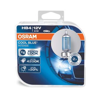 Osram HB4 Halogen Lamp 12V 51W Cool Blue Intense P22d 2 Pieces