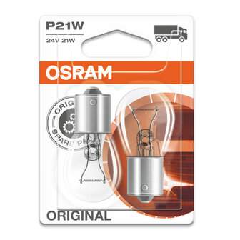Osram Bulb 24V Original Line P21W, BA15s 2 Pieces