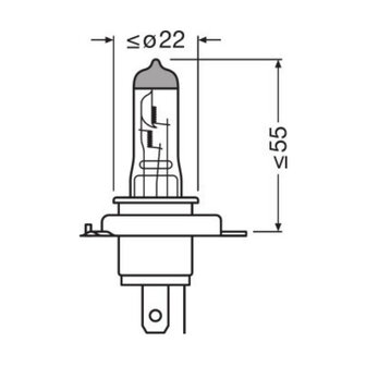 Osram H4 Halogen Bulb 12V 100/90W Super Bright Premium P43t