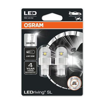 Osram W16W LED Retrofit White 12V W2.1x9.5d 2 Pieces