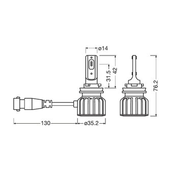 Osram HB4/HIR2 HL Bright LED Headlight Set P22d/PX22d