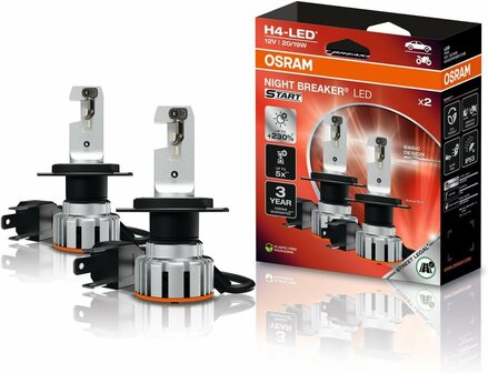 Osram Night Breaker LED Start H4 ECE-approved Set | +230%