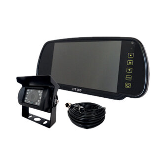 7" Rearview Mirror Camera Set Wired