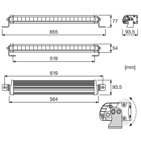 Osram LED Combi Lightbar FX500-CB 57CM