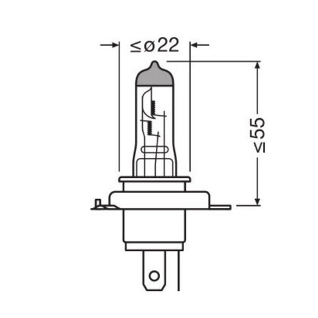 Osram H4 Halogen Lamp 12V 60/55W P43t Night Breaker 200