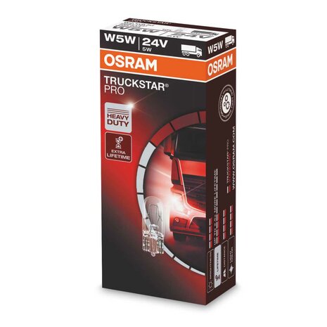 Osram W5W Light Bulb W2.1x9.5d Truckstar Pro 10 Pieces