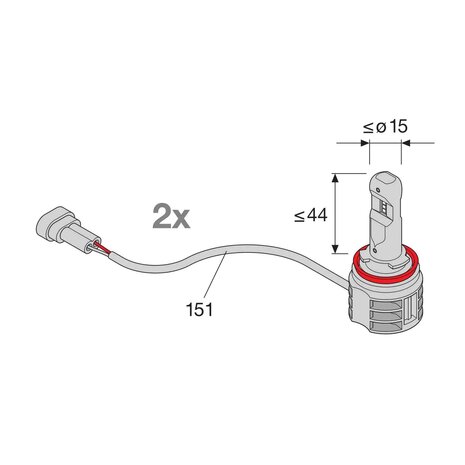 Osram H11 LED Headlamp Pair 12/24 volt