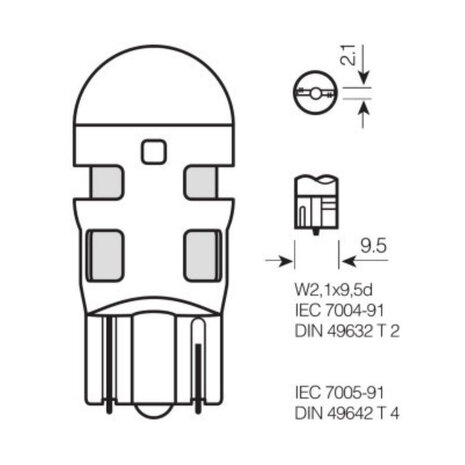 Osram W5W W2.1x9.5d LED Retrofit Blue Set 12 volt