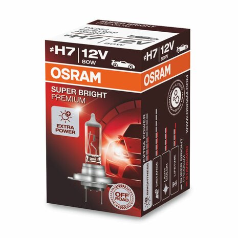 Osram H7 Halogen Bulb 12V 80W Super Bright Premium PX26d