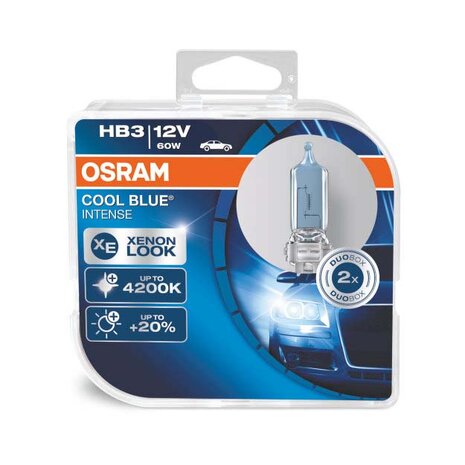 Osram HB3 Halogen Lamp 12V 60W Cool Blue Intense P20d 2 Pieces