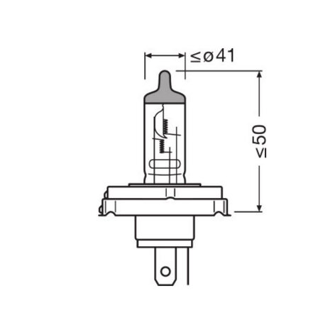 Osram R2 Halogen Lamp 12V 100/90W P45t Super Bright Premium