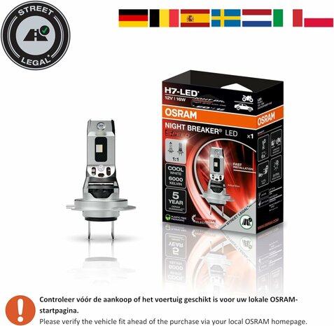 Osram Night Breaker LED Speed H7 450 Street Legal | +330%