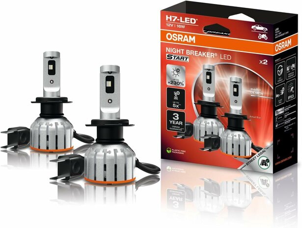 Osram Night Breaker LED Start H7 Street Legal Set | +230%
