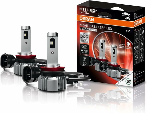 Set H11 Osram Night Breaker LED Smart ECE 
