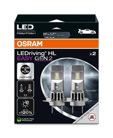 Osram LEDriving HL EASY GEN2 H7/H18 LED Headlight | 2,000 lumens