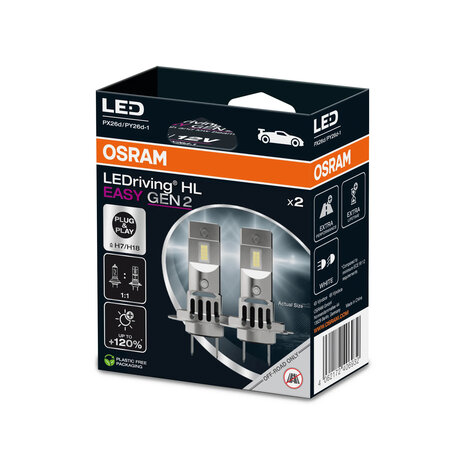 Osram LEDriving HL EASY GEN2 H7/H18 LED Headlight | 2,000 lumens